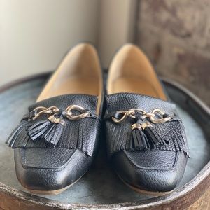 Talbots Black Becca Fringe flats